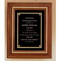 Solid Walnut Frame Plaque w/ Gold Trim & Black Velour Background (12"x14")